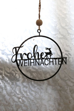 Deko-Ring klein "Frohe Weihnachten" mit Hirsch