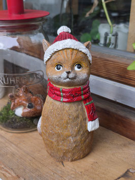 *Neu* Zaunfigur Katze im Winter