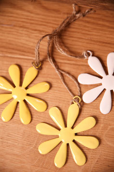 Blume "Daisy" zum Hängen im 3er Set Gelb/Weiß