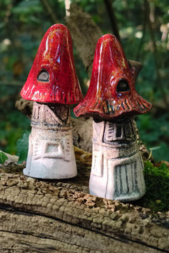 *Neu* Pilzhaus in rot-weiß (11,5 cm) im 2er Set