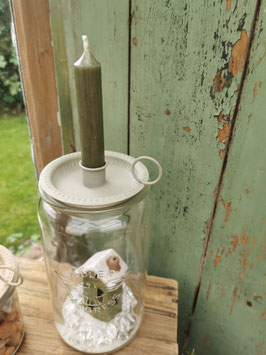 *Neu* Kerzenhalter "Vintage" zum Hinstellen - Graugrün