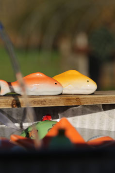 Schwimmfisch "Koi" - Gelb/Orange 2er Set - Mini