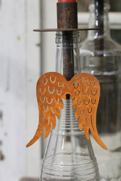 Flügel mit Ring - Rost klein