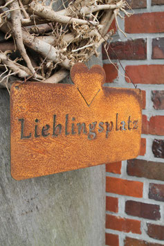 Lieblingsplatz Schild mit Herz