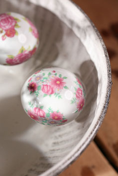Schwimmkugel "Rosa" Groß 8 cm - Modell C (Rosa Blumen)