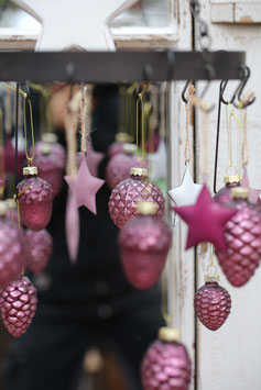 Baumhänger Christbaumschmuck in Burgund im Set