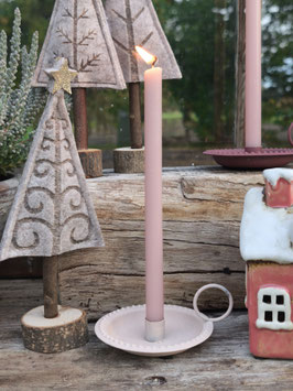 Kerzenteller "Vintage" für dünne Kerzen in Sand