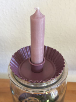 *Neu* Kerzenteller "Kuchenform" Lila/Hell - als "Deckel" für Weckglas