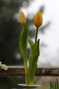 Kunstblumen Gelbe Tulpen Set mit zwei Stilen