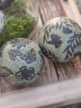 Schwimmkugeln "Flora" in Grün im 2er Set - mittel (6 cm)