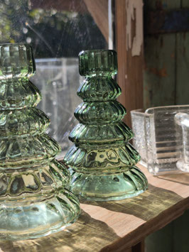 *Neu* Kerzenhalter aus Glas - Dunkelgrün