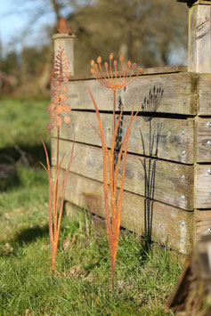 Blüten in Rost - groß (ca. 1m) im 2er Set