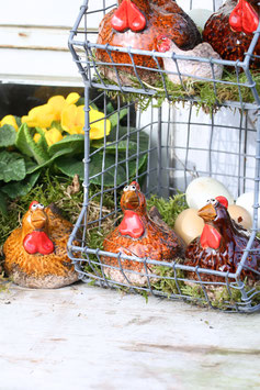 Huhn Midi in braun/bunt im 3er Set
