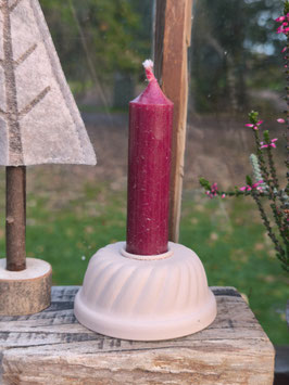 *Neu* Kerzenhalter "Backform Gugelhupf" für Stabkerze - Sand