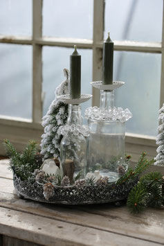 Tablett "Nizza" in Silber-Grau