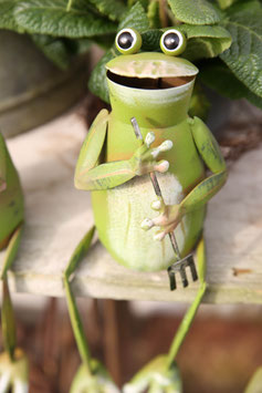 Kantenhocker Frosch Gärtner "Eddie" mit Harke