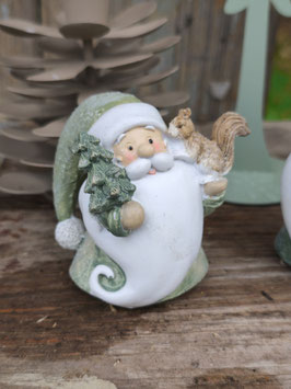 *Neu* Weihnachtsmann in Hellgrün mit Eichhörnchen