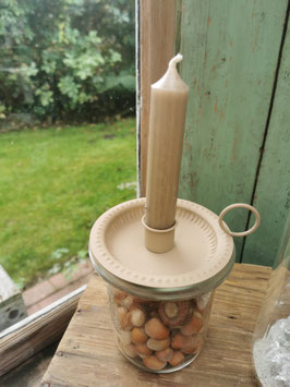 *Neu* Kerzenhalter "Vintage" zum Hinstellen - Lehmgrau