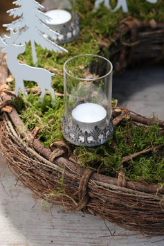 Teelichthalter "Victoria" mit Glas klein
