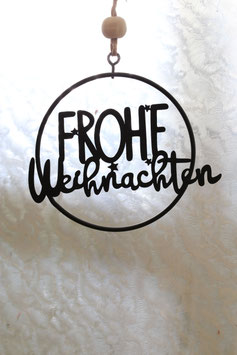 Deko-Ring klein "Frohe Weihnachten" mit Sternchen