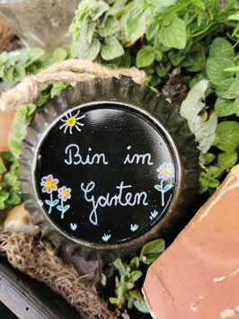 Bemalte Kuchenform "Bin im Garten" (41)