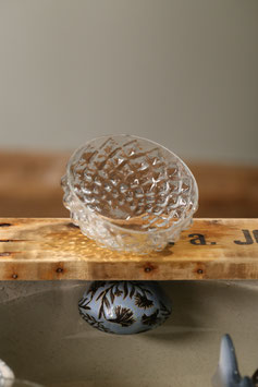 Schwimmschale aus Glas mit Muster (8,5 cm)