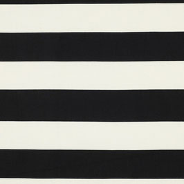 Toile de coton - rayures noires et blanches