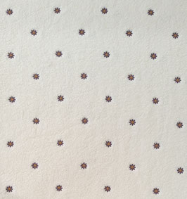 Tissu fourrure écrue brodée de fleurs