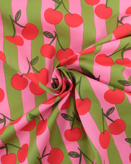 Popeline de coton - Poppy pink Cerises