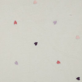 Teddy écru brodé de coeurs multicolores