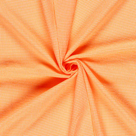 Coton Seersucker fluo Orange - petits carreaux