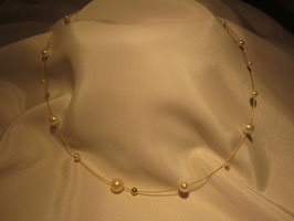 Perlenkette Gold ("spacig")