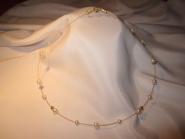 Perlenkette-Gold (ungleichmäßig)