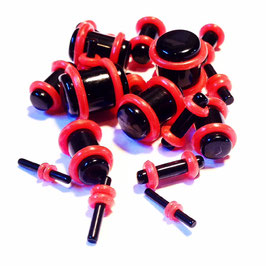 Black Plugs w/ Red O-Rings (14g)