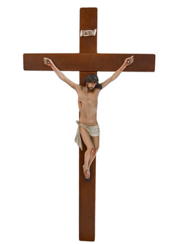 Crucifix cm. 80 x 43 with resin statue