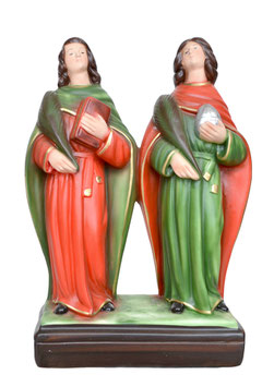 Saint Cosmas and Damian statue cm. 28 (11.02")