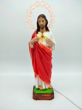 Sacred Heart of Jesus statue cm. 30 (11,81'') with illuminated halo