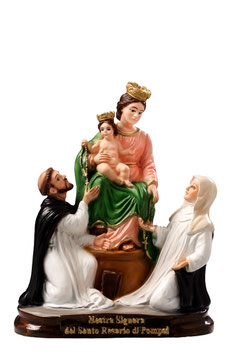 Our Lady of the Rosary resin statue cm. 25