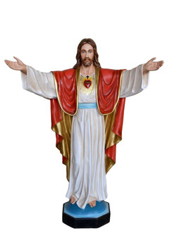 Sacred Heart of Jesus with open arms statue cm. 200