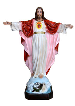 Sacred Heart of Jesus with open arms statue cm. 85 (33.47")