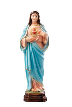 Immaculate Heart of Mary resin statue cm. 30
