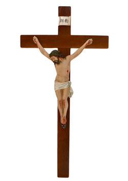 Crucifix cm. 100 x 50 with resin statue