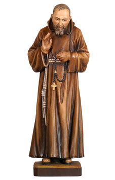 Saint Padre Pio of Pietrelcina woodcarving