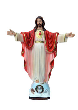 Sacred Heart of Jesus with open arms statue cm. 30
