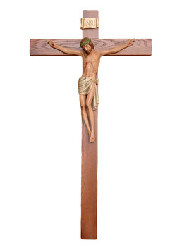 Crucifix cm. 140 x 70 with resin statue