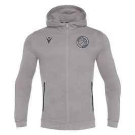 MACRON Cello Zip Hoodie grau mit Hennefer TV Logo und Wunschname