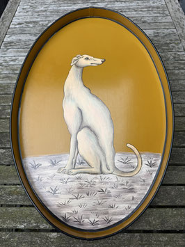 Vintage Serviertablett Windhund