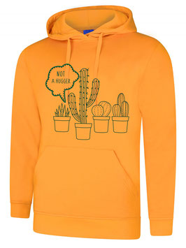 Hooded Sweater - Not A Hugger - Yellow - 80% Cotton, 20% Polyester