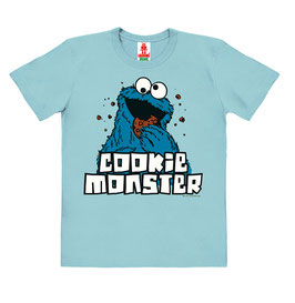 T-shirt Kids - Sesame Street  - Cookie Monster - Light Blue - 100% Organic Cotton