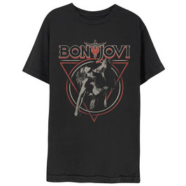 T-shirt Unisex - Bon Jovi - Triangle Overlap - Black - 100% Cotton